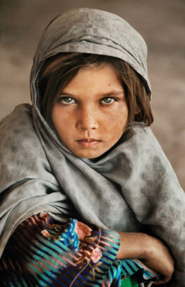 young afghan girl with shawl