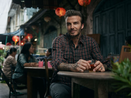 David Beckham at table by Joey L