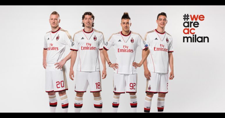 Adidas AC Milan advertising with Ignazio Abate Riccardo Montolivo Stephan El Shaarawy and Mattia De Sciglio