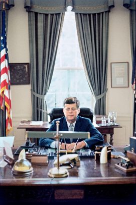 President John F. Kennedy in his office