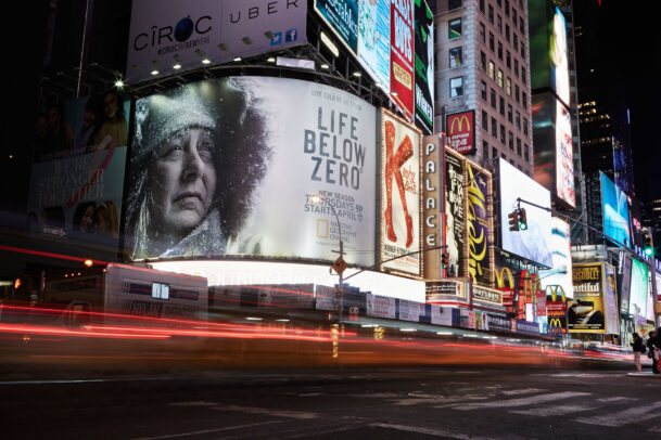 billboards in times square for Life Below Zero by Joey L. 