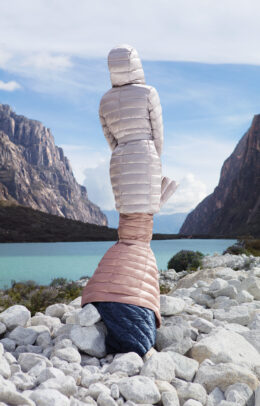 a sculpture with jacket advertising by Lorenzo Vitturi for Max Mara