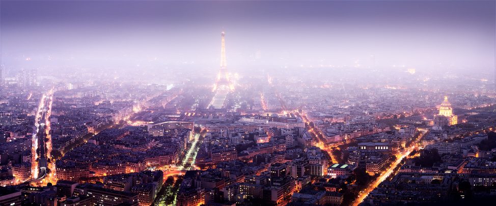 Paris night cityscape