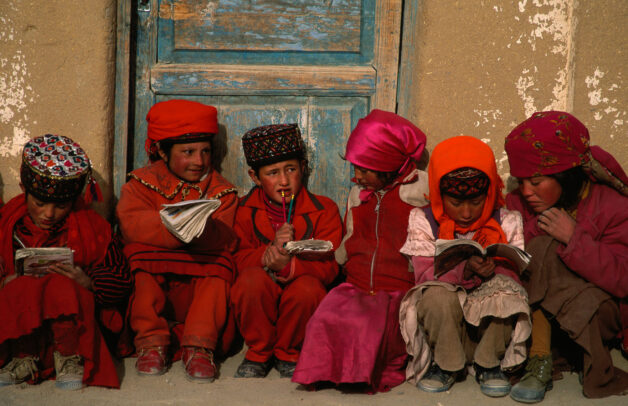 Tajik Children out of an elementary school